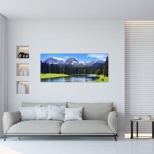 Obraz - Zasnežené vrcholky hôr (120x50 cm)