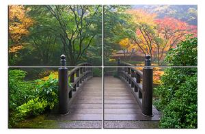 Obraz na plátne - Drevený most v jesennej záhrade 1186E (90x60 cm)