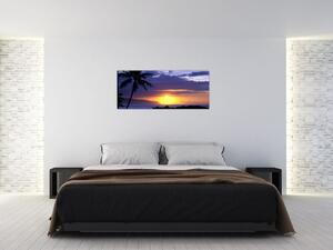 Obraz západu slnka nad morom (120x50 cm)