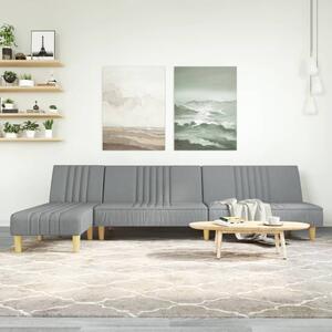 Pohovka v tvare L bledosivá 255x140x70 cm látka