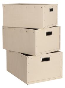 Béžové kartónové úložné boxy v súprave 3 ks Ture – Bigso Box of Sweden