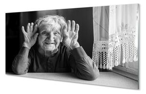 Nástenný panel  staršia žena 100x50 cm