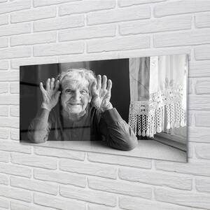 Nástenný panel  staršia žena 100x50 cm