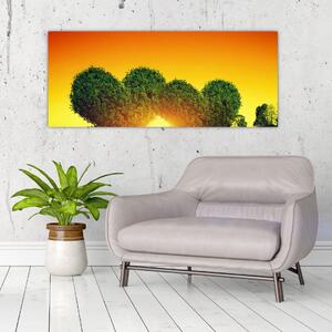 Obraz - Srdce v korunách stromov (120x50 cm)