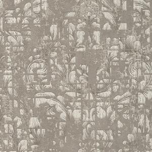 Hnedá vliesová tapeta, Zámocký vzor, Ornamenty 28717, Kaleido, Limonta
