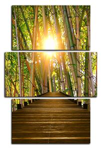 Obraz na plátne - Drevená promenáda v bambusovom lese - obdĺžnik 7172C (90x60 cm)