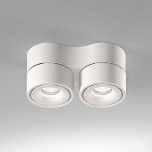 Egger DLS LED stropný bod Clippo Duo, 2 svetlá, biela, 700 K, Biela / opálová, Pracovňa / Kancelária, Hliník, Moderný, Stropné svetlo