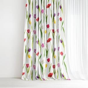 Goldea dekoračný záves luca - farebné tulipány 240x150 cm