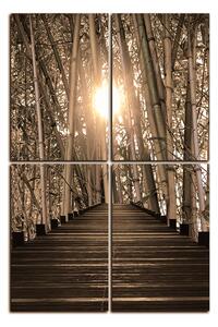 Obraz na plátne - Drevená promenáda v bambusovom lese - obdĺžnik 7172FD (90x60 cm)