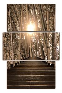 Obraz na plátne - Drevená promenáda v bambusovom lese - obdĺžnik 7172FC (90x60 cm)