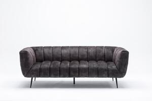 Sofa Noblesse 225cm zamat sivá čierna