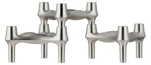 Dizajnový svietnik BMF STOFF Nagel Brushed Chrome – set 3 ks
