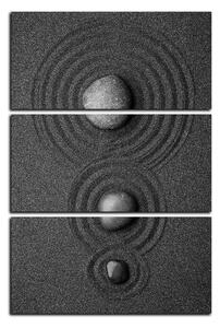 Obraz na plátne - Čierny piesok s kameňmi - obdĺžnik 7191B (90x60 cm )