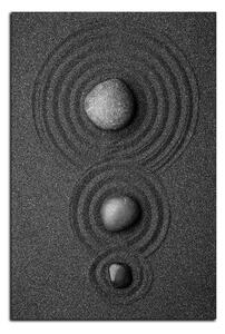 Obraz na plátne - Čierny piesok s kameňmi - obdĺžnik 7191A (60x40 cm)