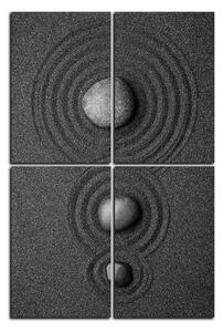 Obraz na plátne - Čierny piesok s kameňmi - obdĺžnik 7191D (120x80 cm)