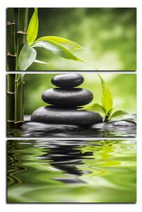 Obraz na plátne - Zen kamene a bambus - obdĺžnik 7193B (90x60 cm )
