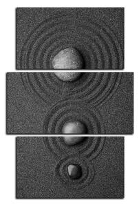 Obraz na plátne - Čierny piesok s kameňmi - obdĺžnik 7191C (120x80 cm)