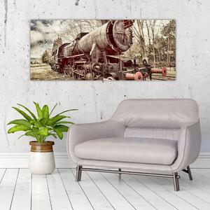 Historický obraz lokomotívy (120x50 cm)