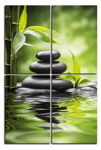 Obraz na plátne - Zen kamene a bambus - obdĺžnik 7193D (90x60 cm)