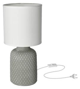 Sivá stolová lampa s textilným tienidlom (výška 32 cm) Iner – Candellux Lighting
