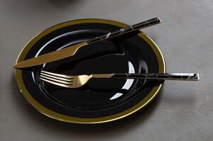 Oceľový príbor v čierno–zlatej farbe 16 ks Avie – Premier Housewares