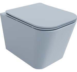 Mexen Teo, závesné WC Rimless s WC doskou slim, duroplast, šedá-modrá matná, 30854069
