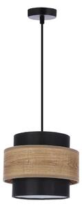 Závesné svietidlo s textilným tienidlom v čierno-prírodnej farbe ø 20 cm Twin – Candellux Lighting
