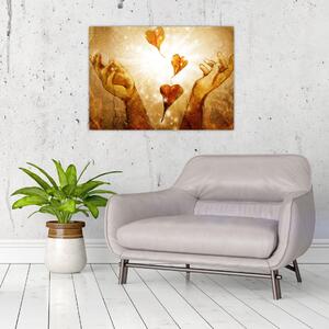 Obraz - Maľba rúk plných lásky (70x50 cm)