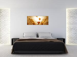 Obraz - Maľba rúk plných lásky (120x50 cm)