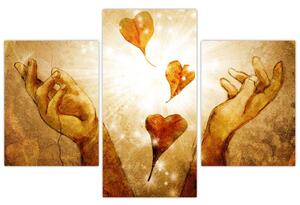 Obraz - Maľba rúk plných lásky (90x60 cm)