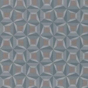Modrá vliesová tapeta s geometrickým vzorom 31910, Textilia, Limonta
