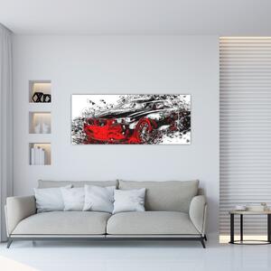 Obraz - Maľované auto v akcii (120x50 cm)