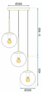 Toolight - Závesná stropná lampa Sphera - zlatá - APP656-3CPR
