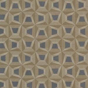 Hnedá vliesová tapeta s geometrickým vzorom 31909, Textilia, Limonta