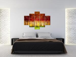 Obraz - Maľba listnatého lesa (150x105 cm)