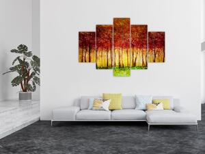Obraz - Maľba listnatého lesa (150x105 cm)