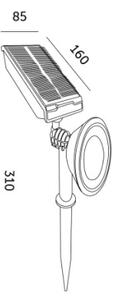 LED solárna lampa LANCE LED/3,7V 6000K IP44 1500 mAh