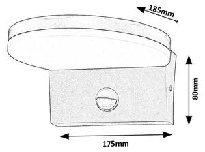 RABALUX 77120 Batida vonkajšie nástenné svietidlo so senzorom LED 9W/950lm 2700+4000+6500K IP54 biela