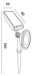 LED solárna lampa LANCE LED/1xAA 4000K IP44 300 mAh