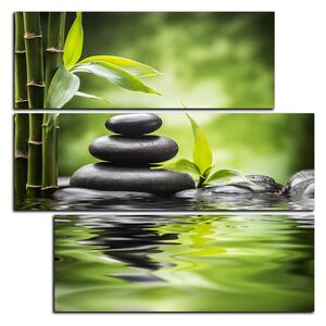 Obraz na plátne - Zen kamene a bambus - štvorec 3193D (75x75 cm)