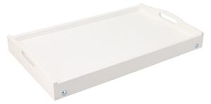 ČistéDrevo Drevený servírovací stolík do postele 50x30 cm biely