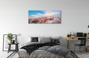 Sklenený obraz Grécko panorámu mesta západ slnka 120x60 cm 2 Prívesky