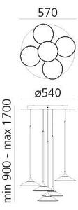 Artemide 0355030A - LED Stm. luster na lanku ORSA CLUSTER LED/37W/230V 3000K