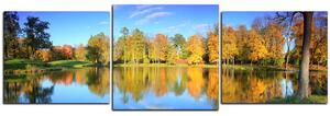 Obraz na plátne - Jesenný park - panoráma 5175D (150x50 cm)