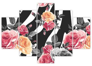 Obraz rozkvitnutých ruží (150x105 cm)