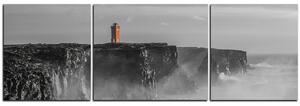Obraz na plátne - Maják v búrke - panoráma 5183QC (150x50 cm)