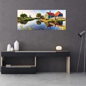 Obraz holandských mlynov (120x50 cm)