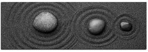 Obraz na plátne - Čierny piesok s kameňmi - panoráma 5191A (105x35 cm)