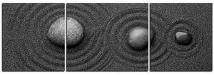 Obraz na plátne - Čierny piesok s kameňmi - panoráma 5191C (150x50 cm)