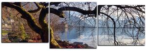 Obraz na plátne - Jeseň pri jazere - panoráma 5198D (150x50 cm)